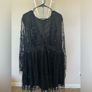 deep v sequin dress